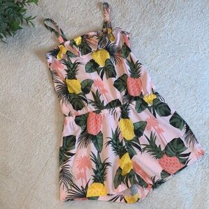 Children’s Place Pink Pineapple Romper Set M 7/8 EUC